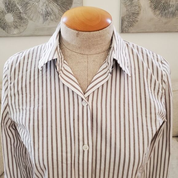Lafayette 148 New York Helen Striped Blouse sz XS - Picture 4 of 13